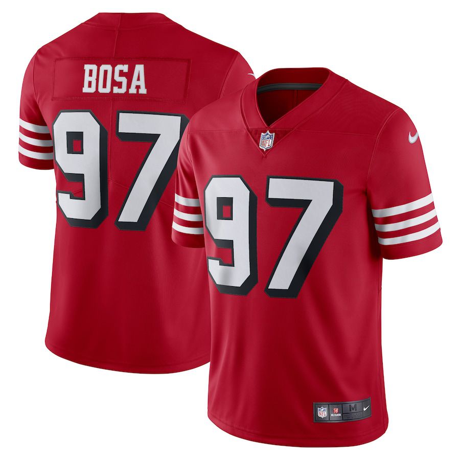 Men San Francisco 49ers #97 Nick Bosa Nike Scarlet Alternate Vapor Limited Player NFL Jersey